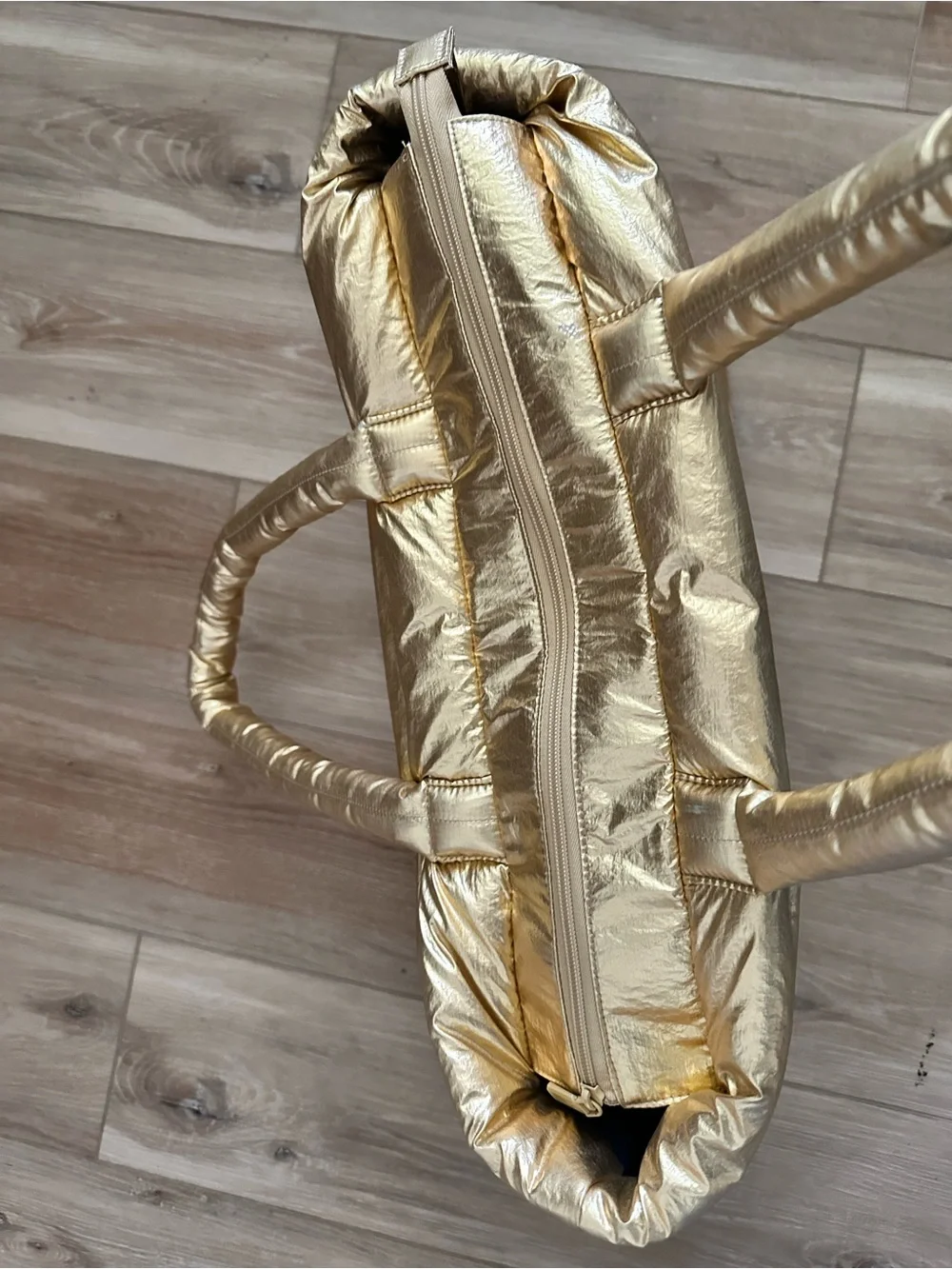 Kika Vargas x Target Metallic Puffer Tote with Mini Bag